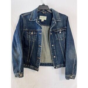 Eddie Bauer Ladies Vintage Y2K Blue Medium Wash Denim Jacket Size XL